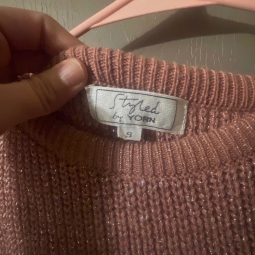 Oversized small pink shimmer sweater